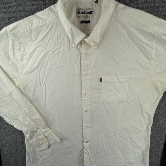 Barbour Tailored Fit Us Size XL Long Sleeve White Button Up Shirt Cotton Adult - Picture 2 of 16